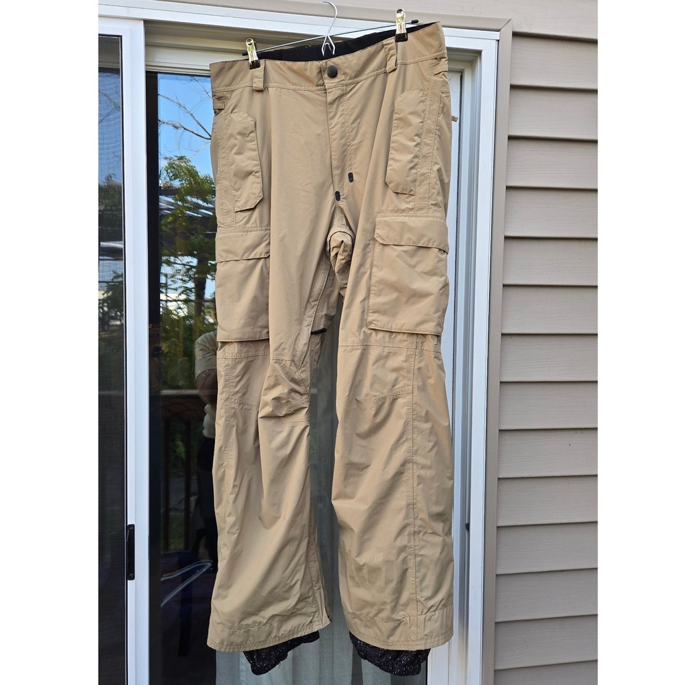 ThirtyTwo Shiloh Snow Pants Mens Large Tan Khaki Cargo Elite Performance Ski 32